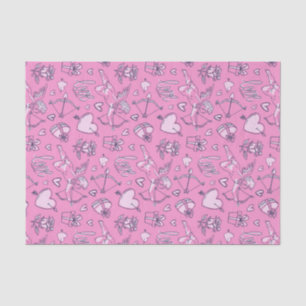 Cupid Bow Arrow Pink Roses Pattern Valentine's Day Tissue Paper