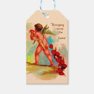 Cupid bringing home the game gift tags