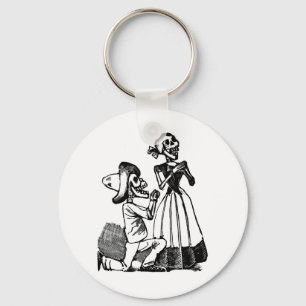 Cupid Calavera, Skeleton Lovers c. 1900s Key Ring