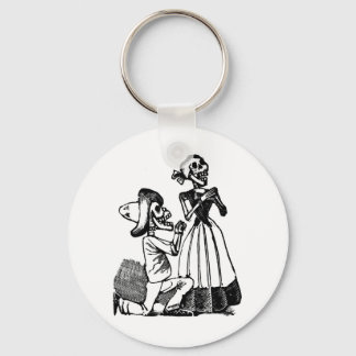 Cupid Calavera, Skeleton Lovers c. 1900s Key Ring