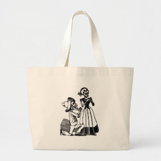 Cupid Calavera, Skeleton Lovers c. 1900s Large Tote Bag