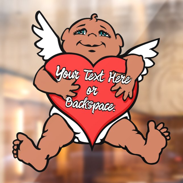 Cupid Decal Personalised Love Hugs Window Cling (Sheet 2)