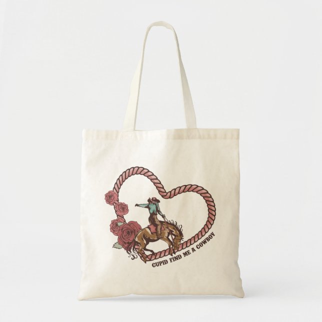 Cupid Find Me A Cowboy Tote Bag (Front)