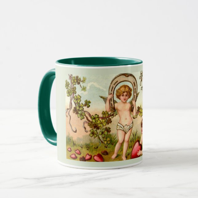 Cupid Forget Me Not Valentine's Mug (Front Left)
