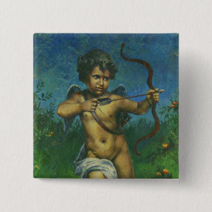 Cupid fresco Design 15 Cm Square Badge