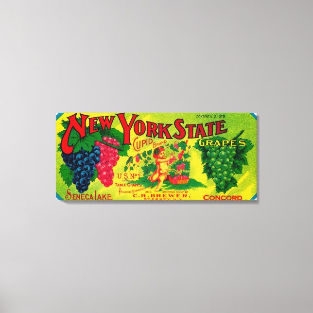 Cupid Grape LabelStarkey, NY Canvas Print (Front)