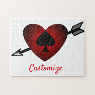Cupid Heart Black Spade Thunder_Cove Jigsaw Puzzle