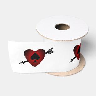 Cupid Heart Black Spade Thunder_Cove Satin Ribbon