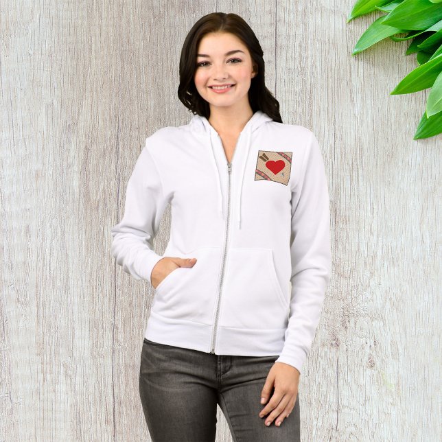 Cupid Heart with Arrow Romantic Valentines Pattern Hoodie (Creator Uploaded)