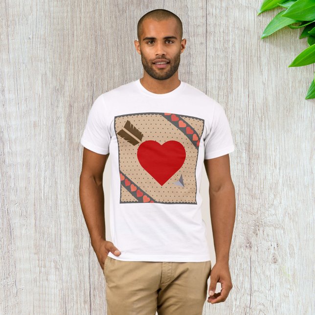 Cupid Heart with Arrow Romantic Valentines Pattern T-Shirt (Creator Uploaded)