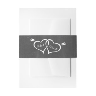 Cupid Hearts Chalkboard Invitation Belly Band