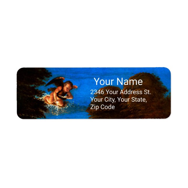 Cupid In Blue Sky Pours a Cascade of White Flowers (Front)