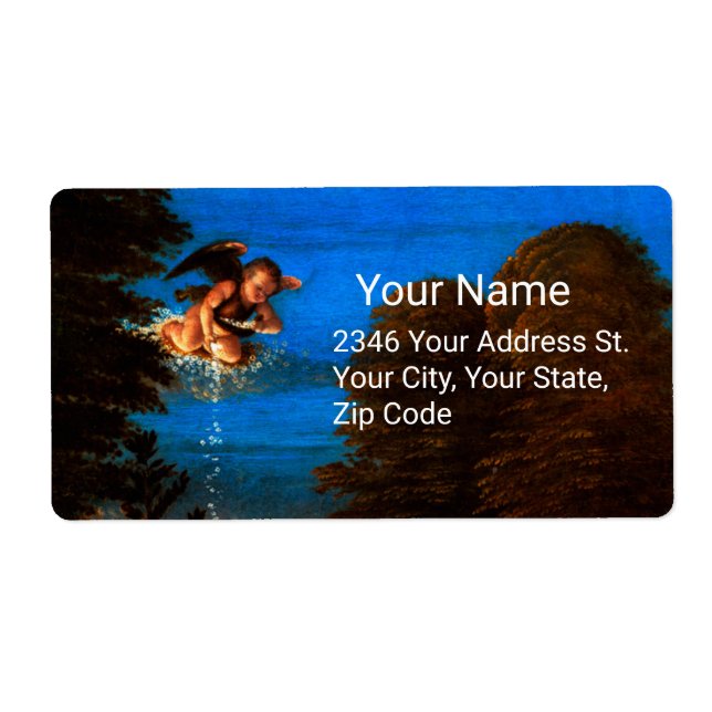 Cupid In Blue Sky Pours a Cascade of White Flowers (Front)