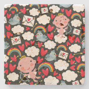 Cupid in the sky stone coaster