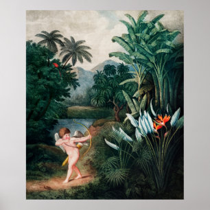 Cupid Inspiring Plants with Love, Thornton Art Poster