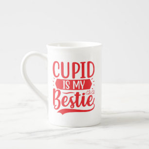 cupid is my bestie bone china mug