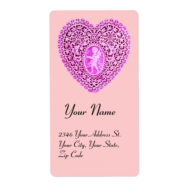 CUPID LACE HEART,pink purple (Front)