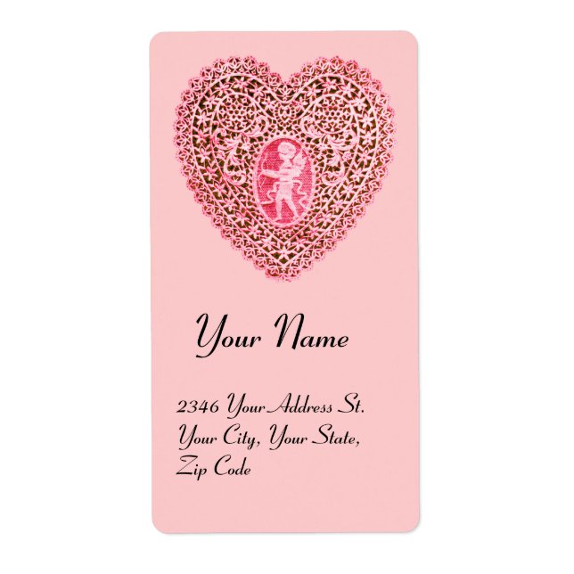 CUPID LACE HEART,pink red (Front)