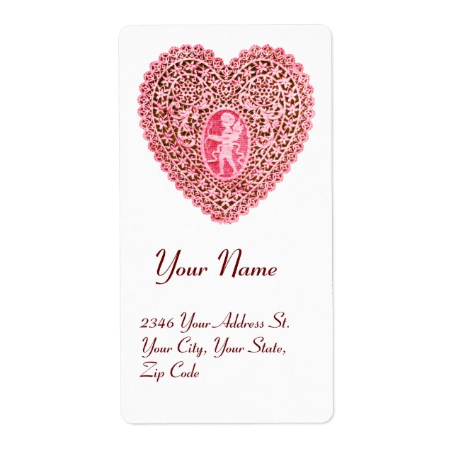 CUPID LACE HEART,pink red white (Front)