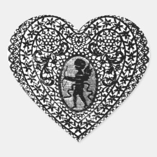 CUPID LACE HEART STICKER
