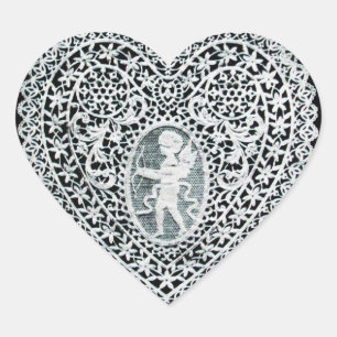 CUPID LACE HEART STICKER