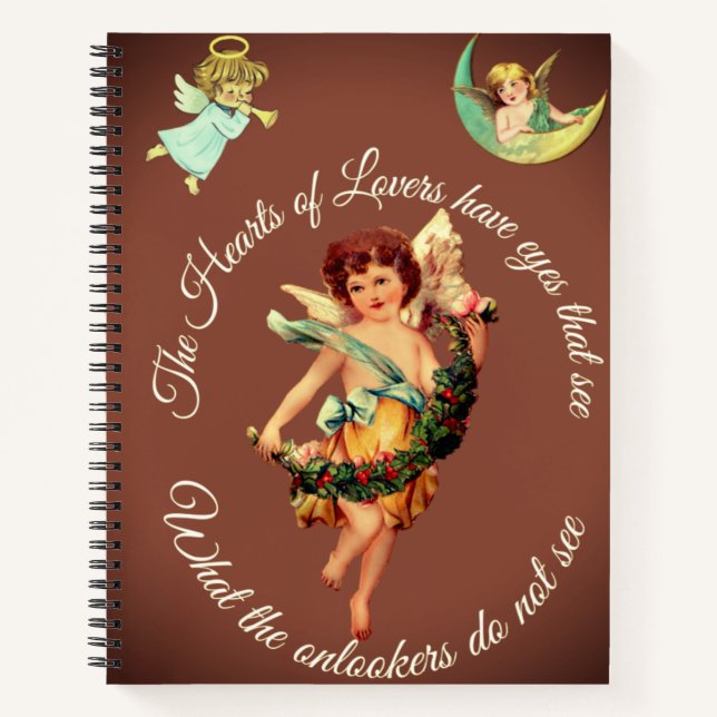 CUPID LOVE QUOTE NOTEBOOK | ROMANTIC ANGEL JOURNAL (Front)