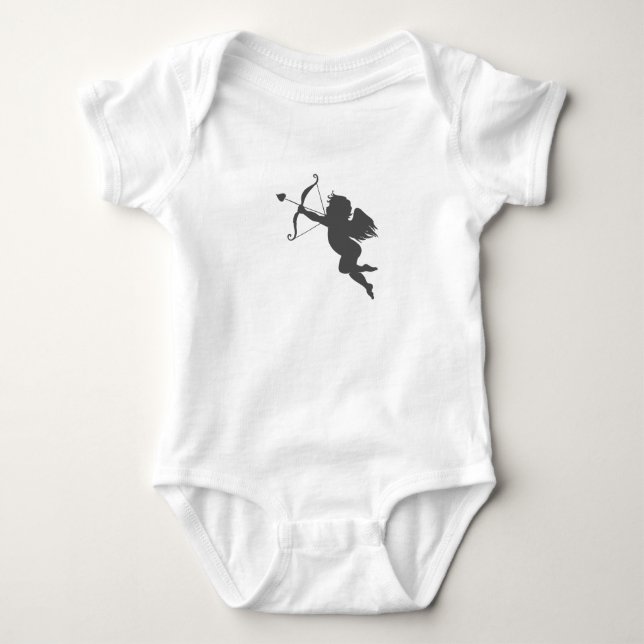 Cupid love silhouette baby bodysuit (Front)