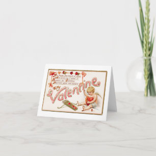 Cupid Mending Heart To My Valentine Note Card