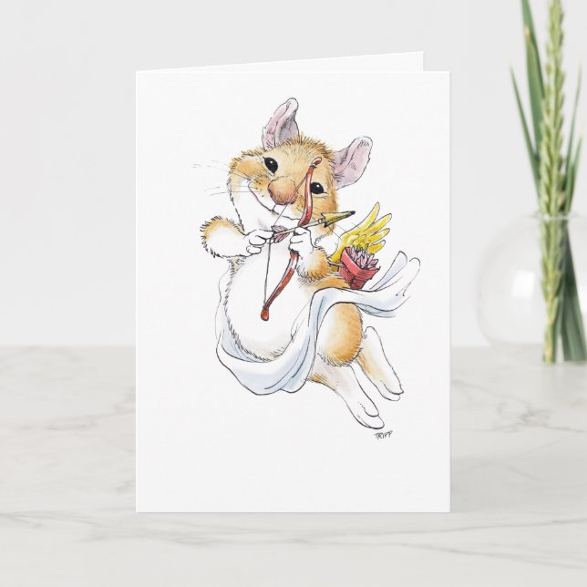Cupid Mouse Valentine's Day Card (Front)