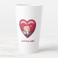 Cupid on Red Heart with Pink Arrow Head
