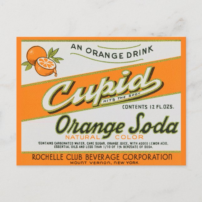Cupid Orange Soda Postcard (Front)
