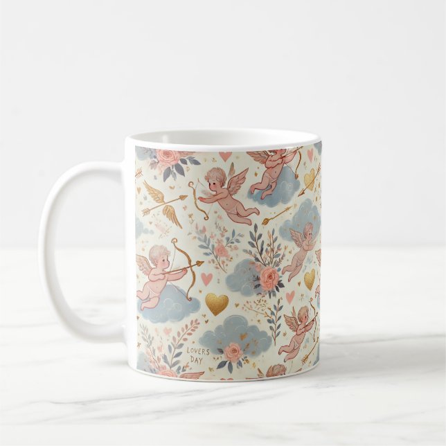 Cupid pattern coffee mug (Left)