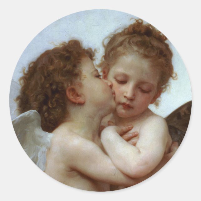 Cupid & Psyche as Children Classic Round Sticker (Front)