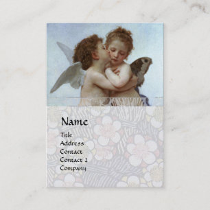 Cupid & Psyche as Children MONOGRAM Sapphire Gold Business Card