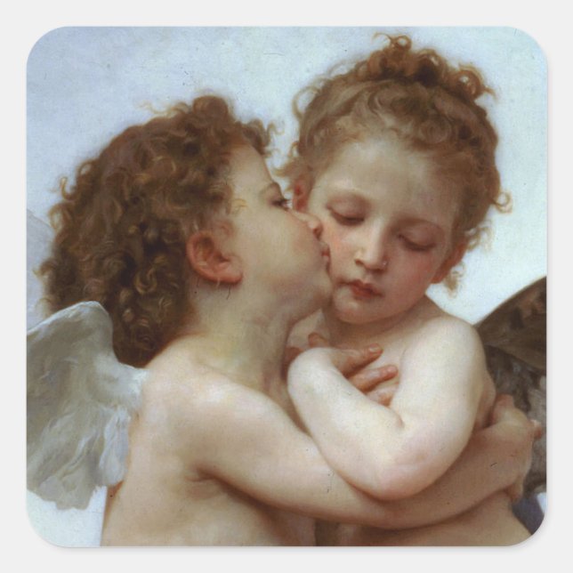 Cupid & Psyche as Children Valentine Square Sticker (Front)