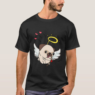 Cupid Pug shooting a love arrow on valentine's day T-Shirt
