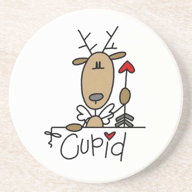 Cupid Reindeer Christmas Tshirts and Gifts Coaster (Front)