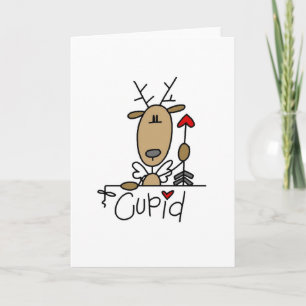 Cupid Reindeer Christmas Tshirts and Gifts Holiday Card
