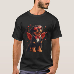 Cupid Rottweiler Valentine's Day Dog Lover Gifts D T-Shirt