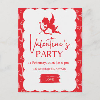 "Cupid’s Arrow" – Vibrant Modern Valentine’s Part Holiday Postcard