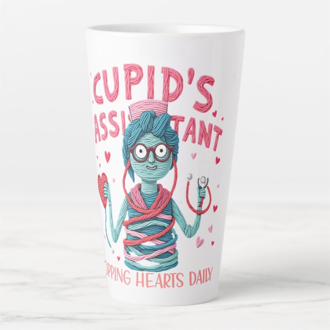 Cupid’s Assistant: Dropping Hearts Daily Latte Mug (Front)