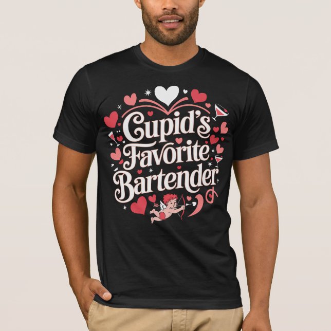 Cupid’s Favourite Bartender T-Shirt (Front)