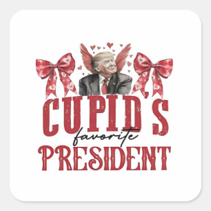 Cupid’s Favourite President Valentine Trump  Square Sticker