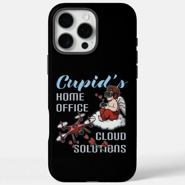 Cupid’s Home Office, Drone Valentine’s Day Case-Mate iPhone Case (Back)