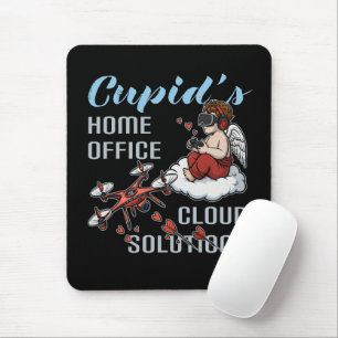Cupid’s Home Office, Drone Valentine’s Day Mouse Pad