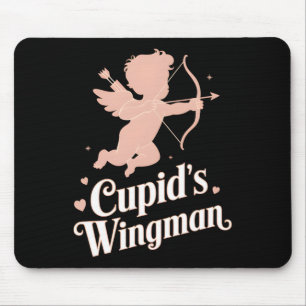 Cupid’s Wingman Funny Valentine’s Day Angel Design Mouse Pad
