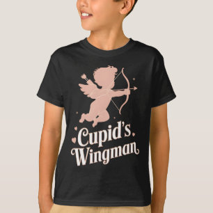 Cupid’s Wingman Funny Valentine’s Day Angel Design T-Shirt