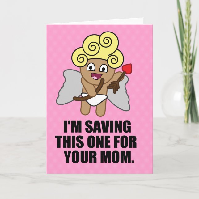 Cupid Saving Last Arrow For Your Mum Holiday Card (Front)