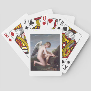 Cupid sharpening his arrows, 1798 (oil on canvas) playing cards