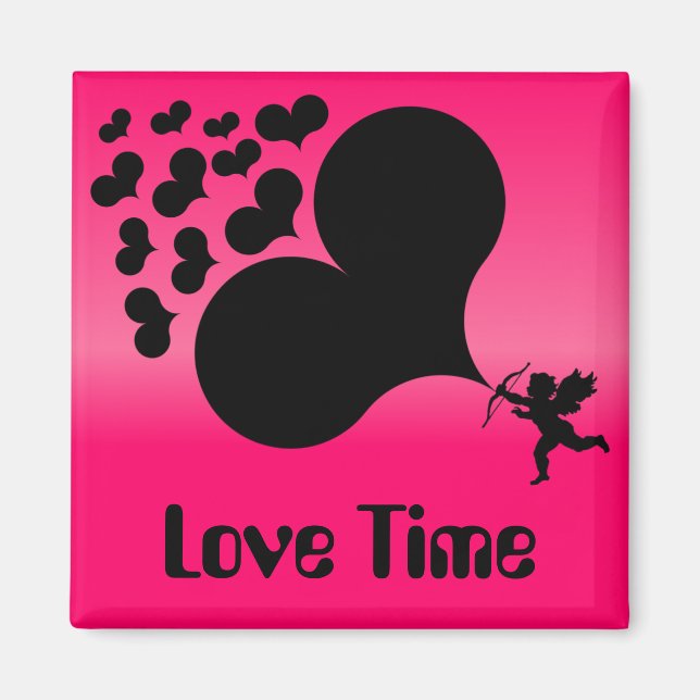 Cupid Shooting Hearts Magnet (Front)